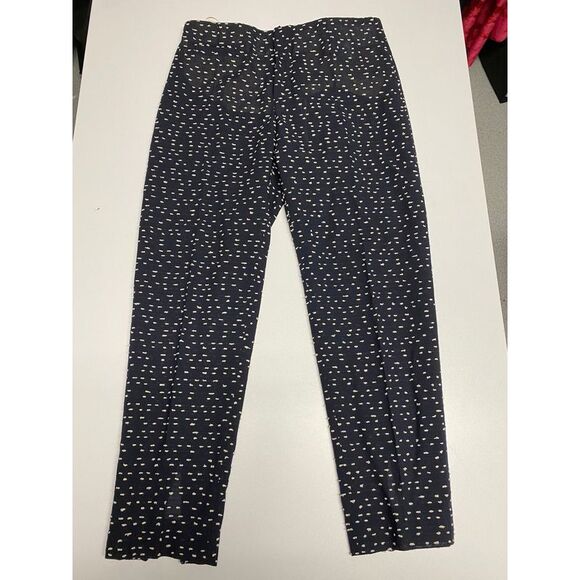 Chloé Pattern Trousers in Navy Blue Wool